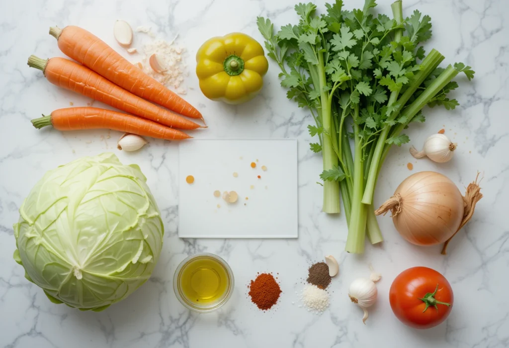 Main Ingredients for the Cabbage Soup for Weight Loss Recipe