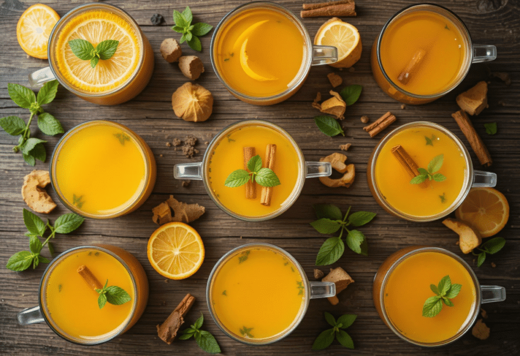 ifferent turmeric tea variations for weight loss - ginger turmeric tea, cinnamon blend and herbal combinations