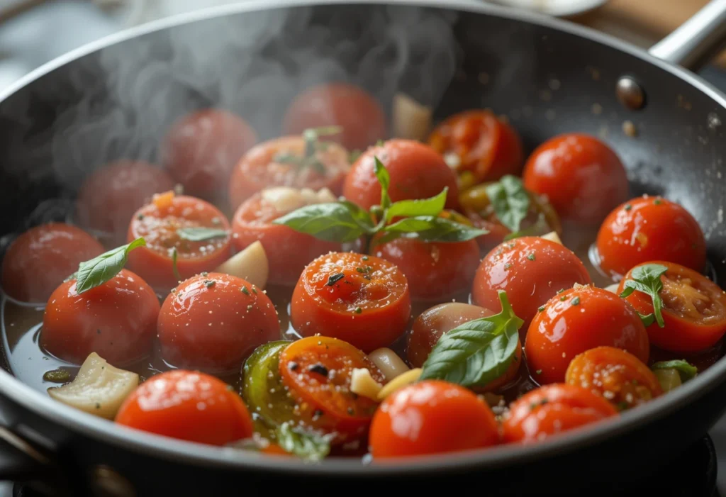 Garlic & Basil Sautéed Cherry Tomatoes Recipe