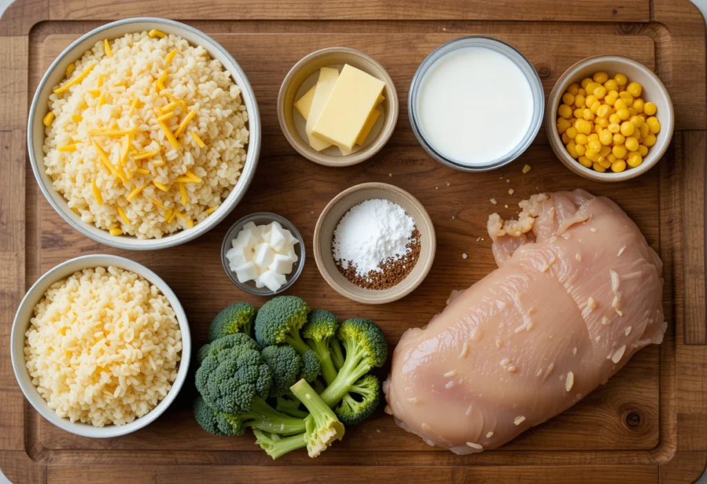 Ingredients for Basic Cheesy Rice Recipe