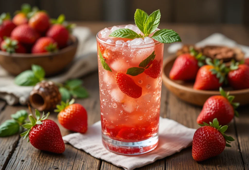 3. Strawberry Basil Splash: Unique Summer Mocktail Recipe