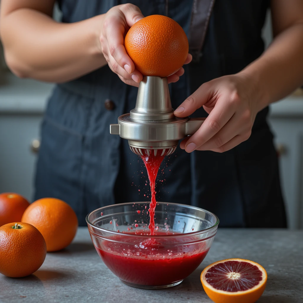 2. Squeeze the Blood Orange Juice