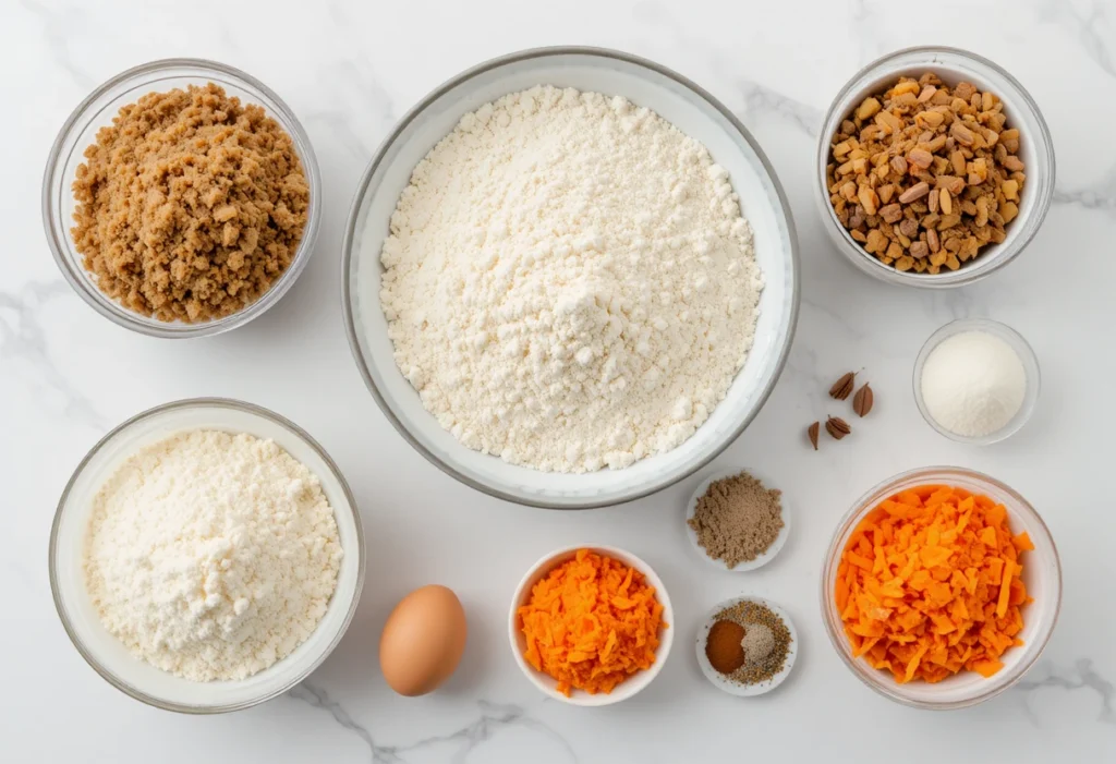 Ingredients for the Best Gluten Free Carrot Cake Recipe