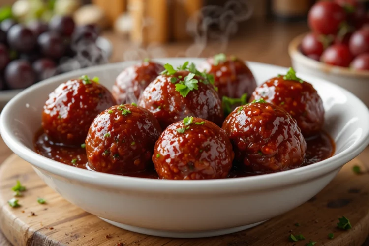 Grape Jelly Chili Sauce Meatballs