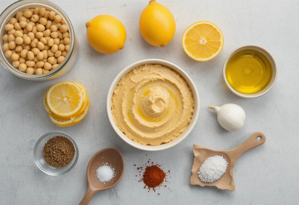 Ingredients for Hummus Recipe Without Tahini