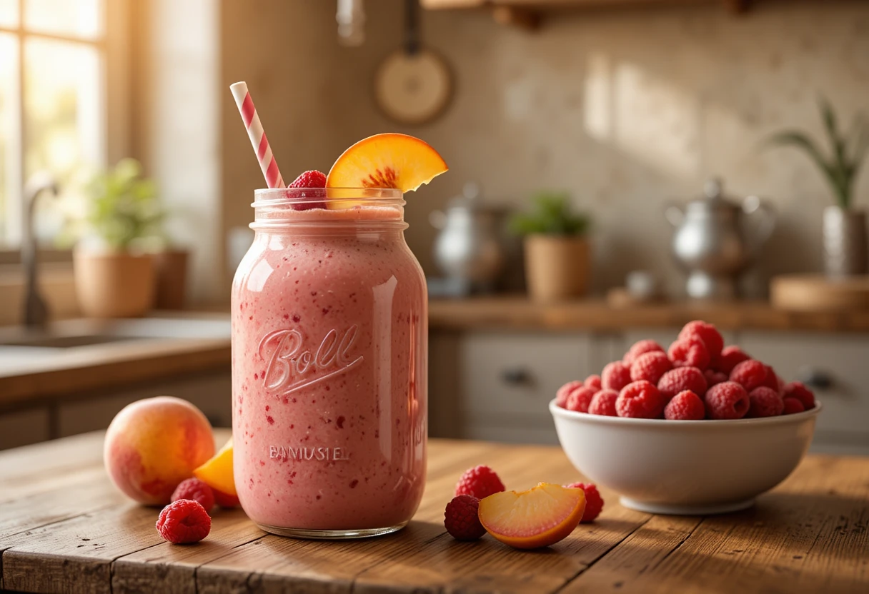 Raspberry Peach Smoothie