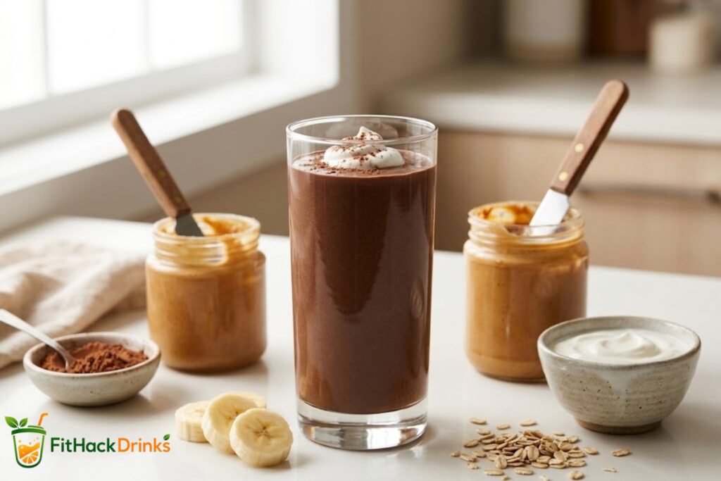 chocolate peanut butter Greek yogurt protein shake