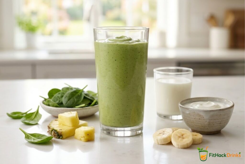 green Greek yogurt protein smoothie