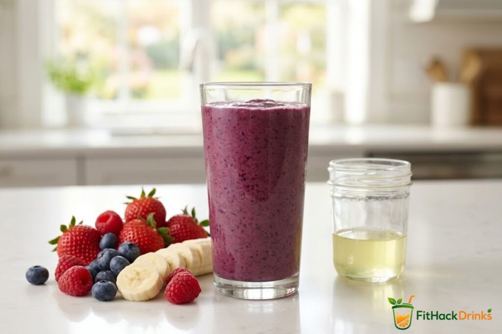 triple berry protein smoothie with egg whites